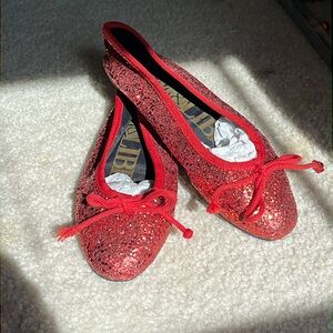 Sam & Libby Red Sparkly Flats